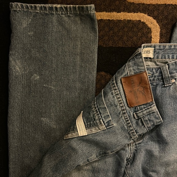 Blue Inkslingers Jeans Size 34 x 32 Straight leg Back Pocket design - Picture 5 of 5